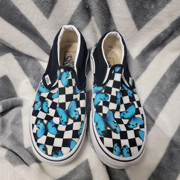 butterfly checkered vans